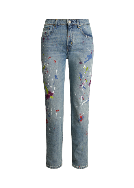 Ralph Lauren Print Boyfriend Tapered Ankle Jean