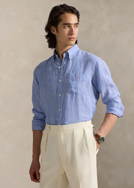 Ralph Lauren Classic Fit Striped Linen Shirt
