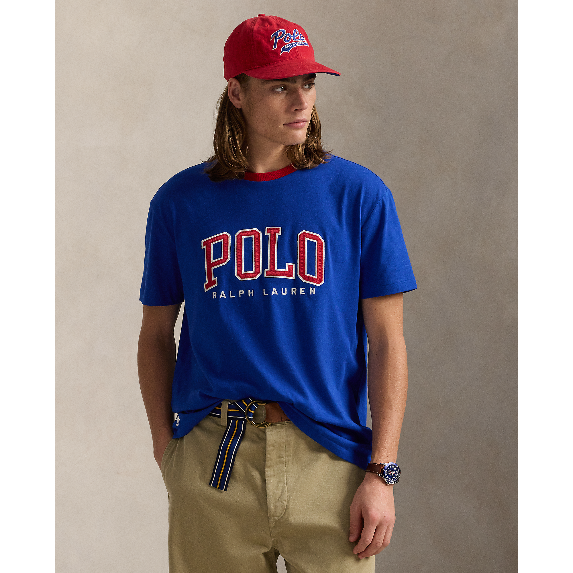 Classic Fit Letterman-Logo T-Shirt in Blue | Ralph Lauren® HK
