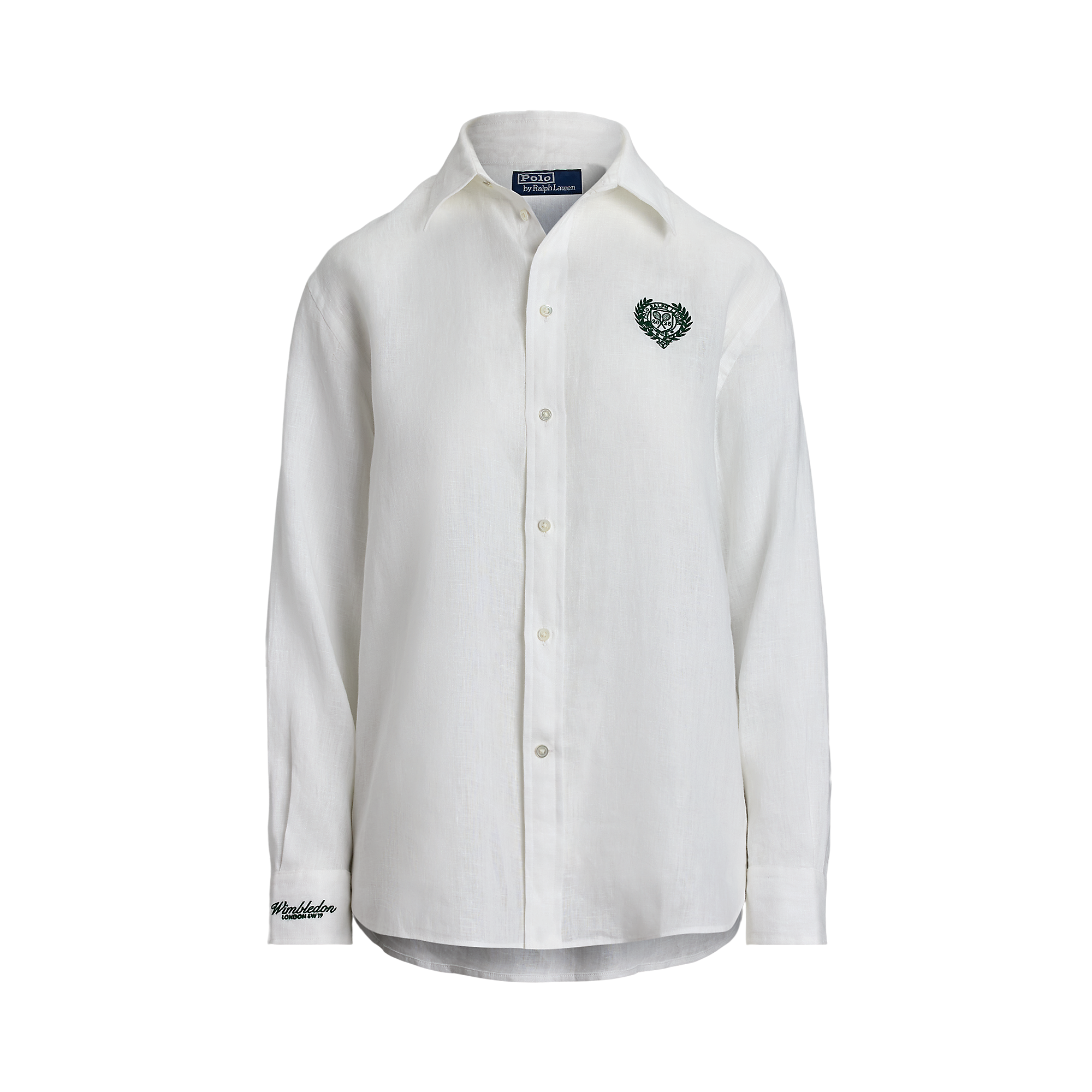 売れ筋商品|||ラルフローレン シャツ レディース トップス WIMBLEDON OVERSIZE FIT CREST SHIRT - Button-down blouse - white Polo Ralph Lauren WIMBLEDON OVERSIZE FIT CREST SHIRT