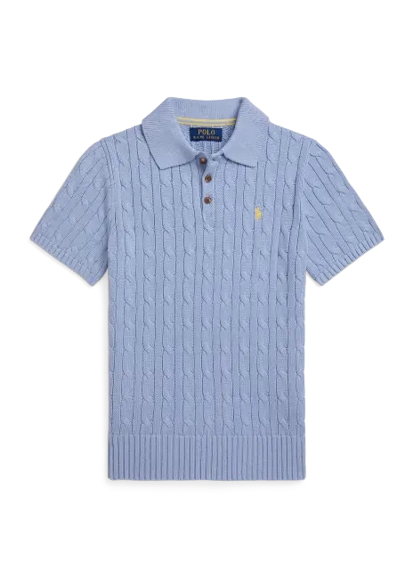 Ralph Lauren Cable-Knit Cotton Polo Sweater