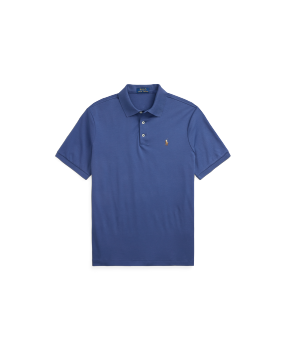 Custom Slim Fit Stretch Mesh Polo Shirt in Blue | Ralph