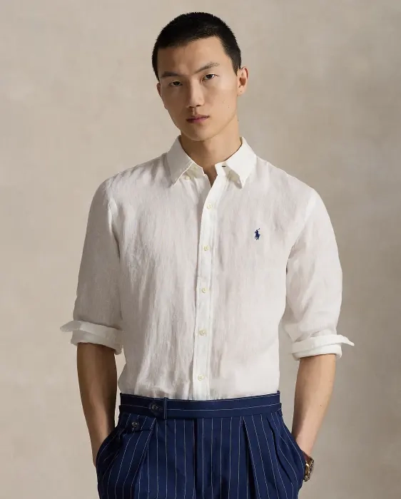 Classic Fit Linen Shirt in White | Ralph Lauren® HK