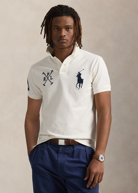 Ralph Lauren Custom Slim Fit Big Pony Mesh Polo Shirt
