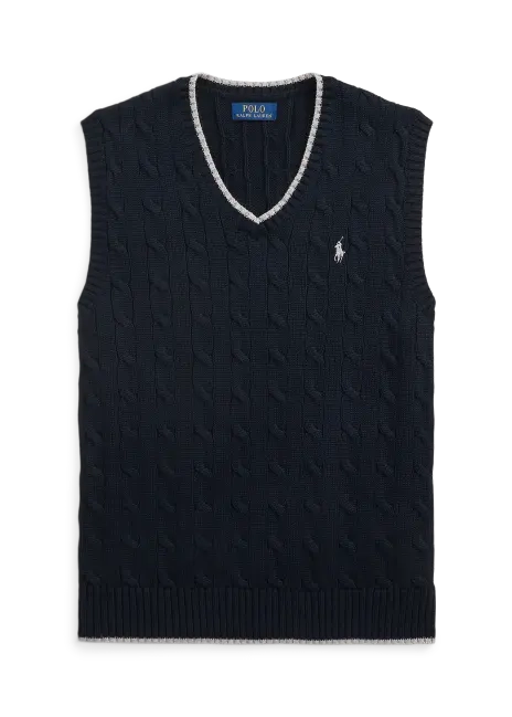 Ralph Lauren Cable-Knit Cotton Sweater Vest