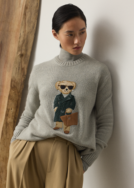 Ralph Lauren Racing Green Trench Polo Bear Sweater