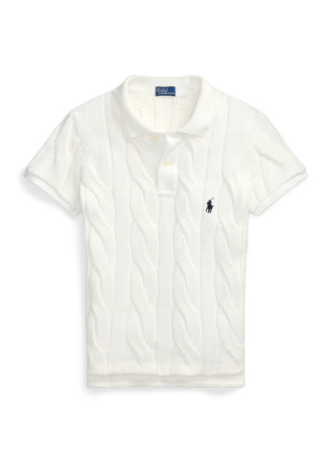 Ralph Lauren Cable-Knit Cotton Polo Shirt
