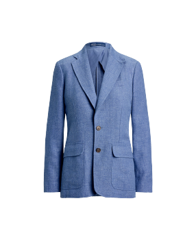 Herringbone Linen-Blend Blazer in Black | Ralph Lauren® HK