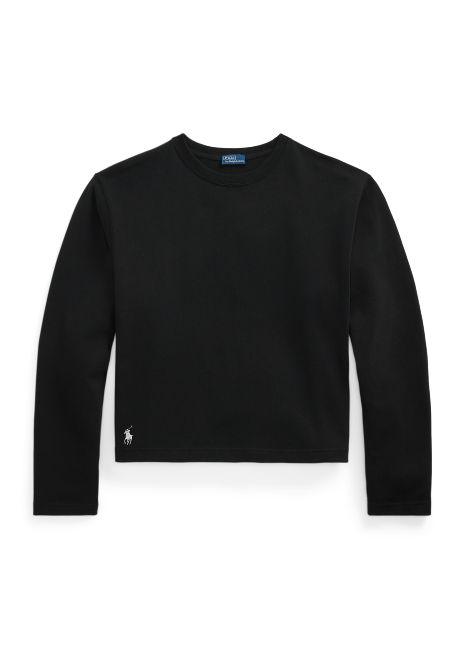Ralph Lauren Cropped Cotton Jersey Long-Sleeve Tee