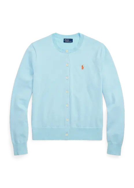 Ralph Lauren Stretch Cotton-Blend Crewneck Cardigan