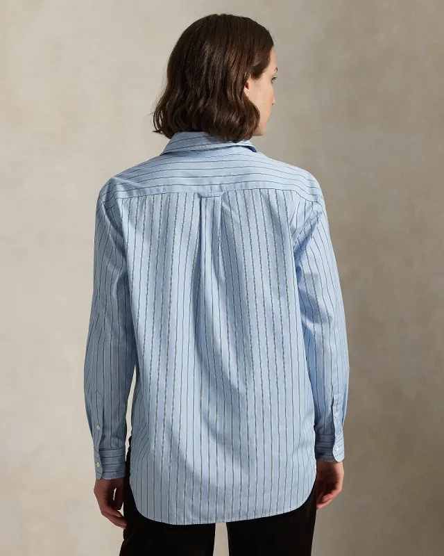 売れ筋商品|||ラルフローレン シャツ レディース トップス OVERSIZE STRIPED STRETCH COTTON SHIRT - Button-down blouse - fall /white Relaxed Fit Striped Cotton Shirt | Ralph Lauren