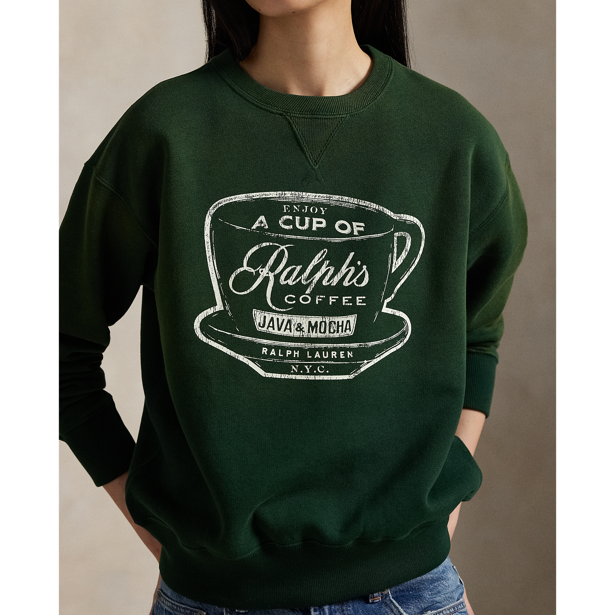 Ralph's Coffee Sweatshirt in Green | Ralph Lauren® HK