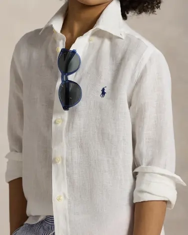 トップス Polo by Ralph Lauren linen shirt white Polo Ralph Lauren Linen Shirt | White | FARFETCH JO