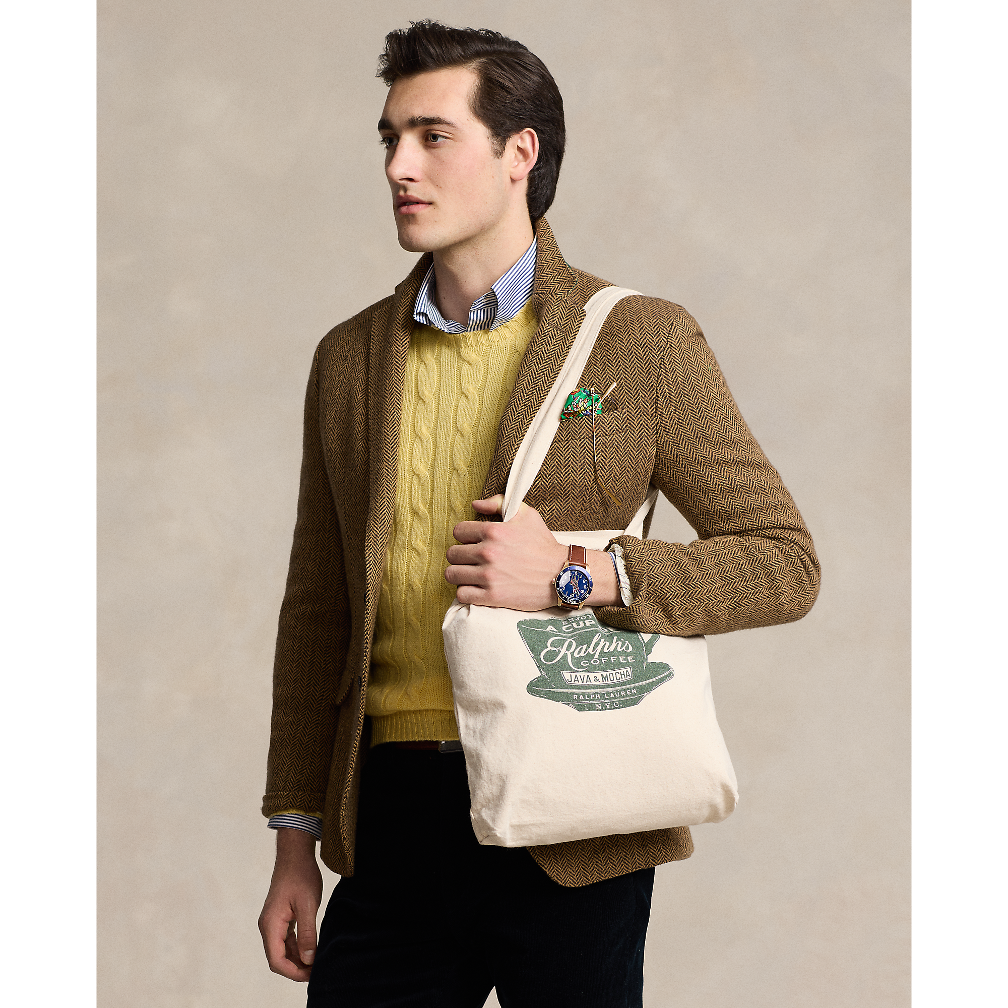 Ralph's Coffee Tote Bag in White | Ralph Lauren® HK