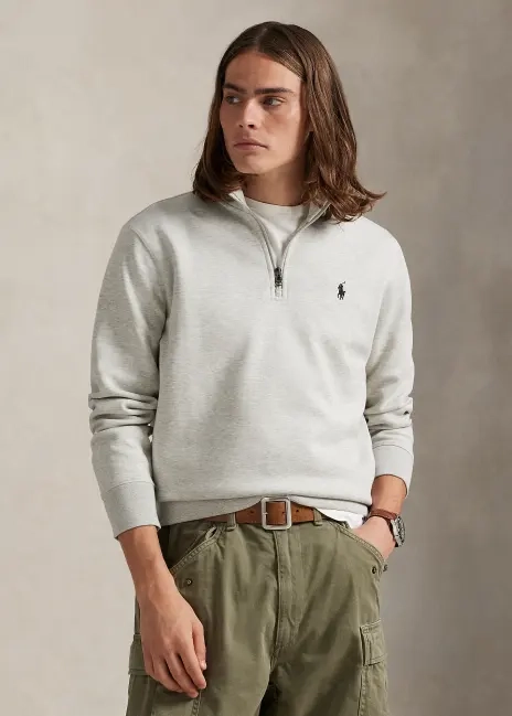 Ralph Lauren Double-Knit Quarter-Zip Pullover