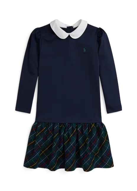 Ralph Lauren Plaid-Skirt Ponte Dress