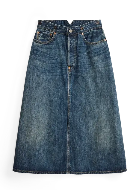 Ralph Lauren Indigo Selvedge Denim Skirt