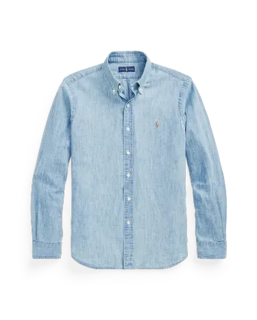 Classic Fit Indigo Chambray Shirt in Blue | Ralph Lauren® HK