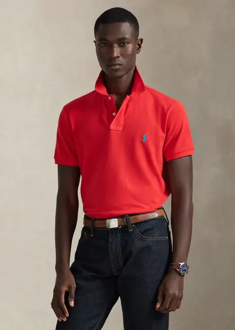 Red Ralph The Iconic Custom Slim Fit Mesh Polo in Red | Ralph Lauren® HK