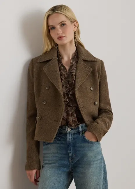 Ralph Lauren Double-Breasted Herringbone Coat