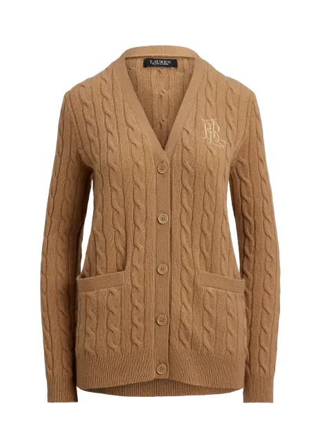 Ralph Lauren Cable-Knit Wool-Cashmere Cardigan