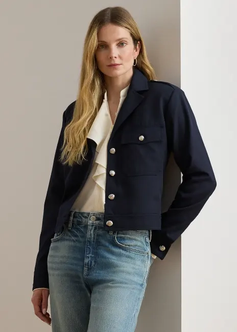 Ralph Lauren Cropped Wool-Blend Twill Jacket