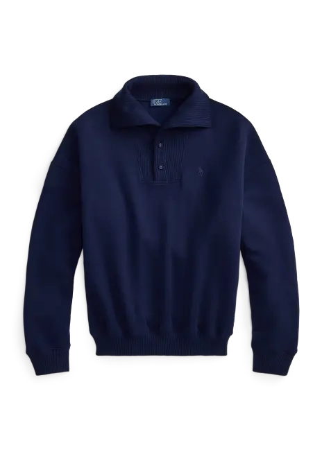 Ralph Lauren Ribbed-Trim Mockneck Pullover