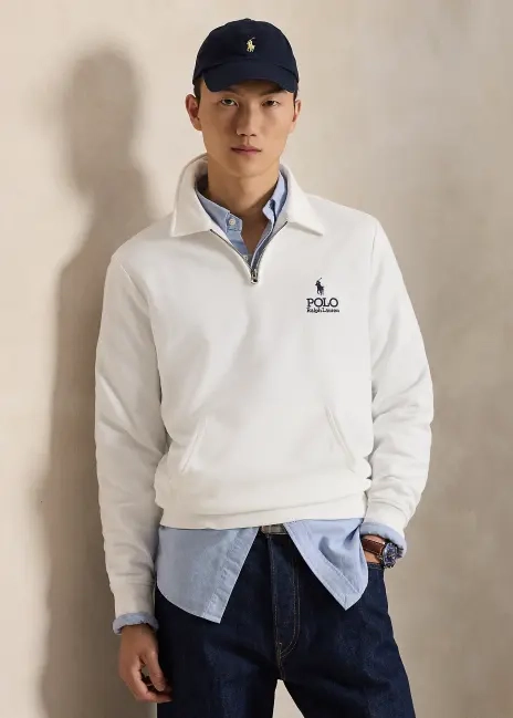 Ralph Lauren Logo Fleece Collared Sweatshirt