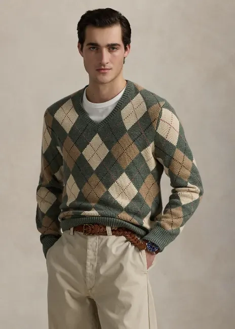 Ralph Lauren Argyle Cotton-Wool Sweater
