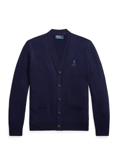 Ralph Lauren Embroidered Wool V-Neck Cardigan