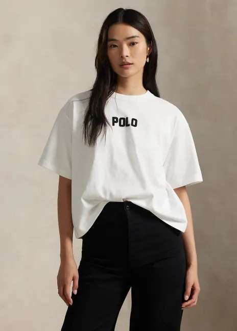 Ralph Lauren Logo Cotton Jersey Crewneck Tee