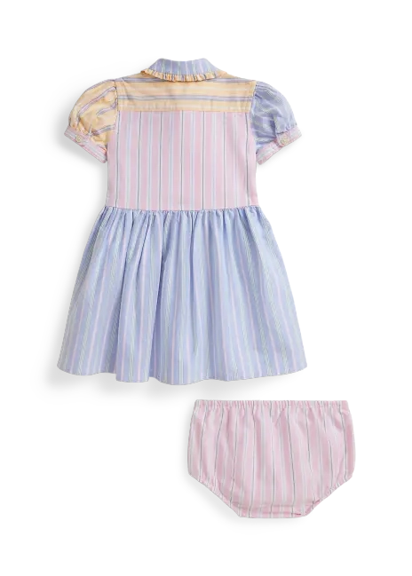 Ralph Lauren Striped Cotton Fun Shirtdress & Bloomer