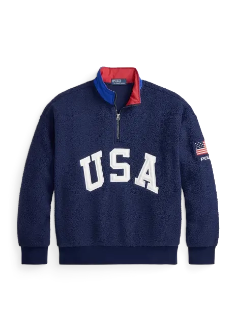 Ralph Lauren Relaxed Fit Flag Fleece Pullover