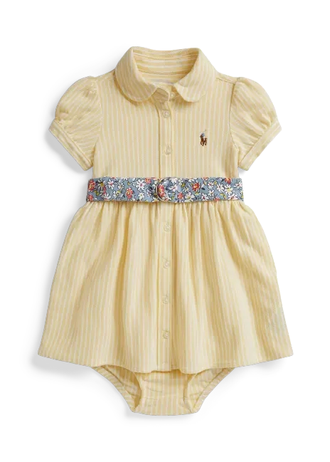 Ralph Lauren Belted Oxford Mesh Polo Dress & Bloomer