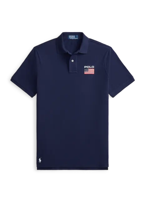 Ralph Lauren Classic Fit Flag Mesh Polo Shirt