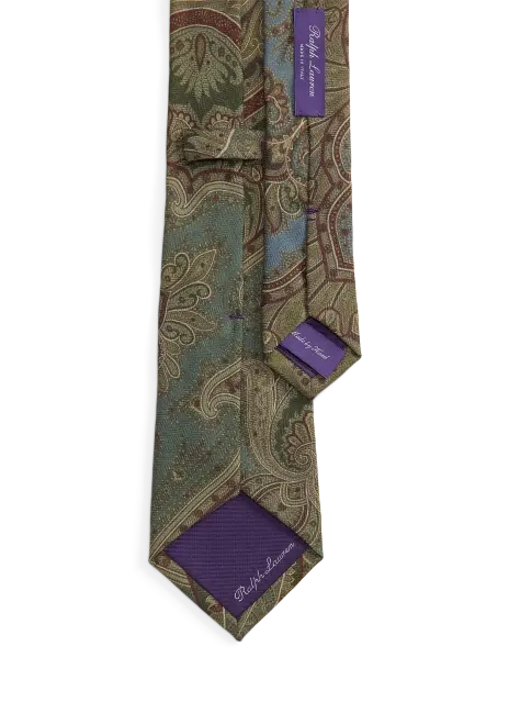 Ralph Lauren Paisley Cashmere-Silk Tie