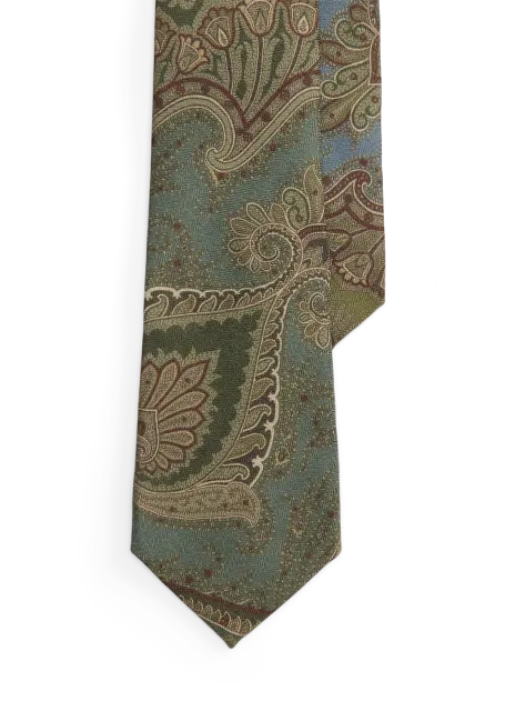 Ralph Lauren Paisley Cashmere-Silk Tie