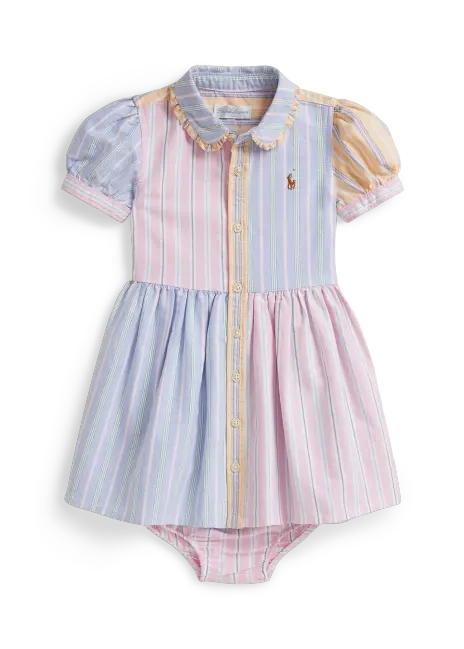 Ralph Lauren Striped Cotton Fun Shirtdress & Bloomer