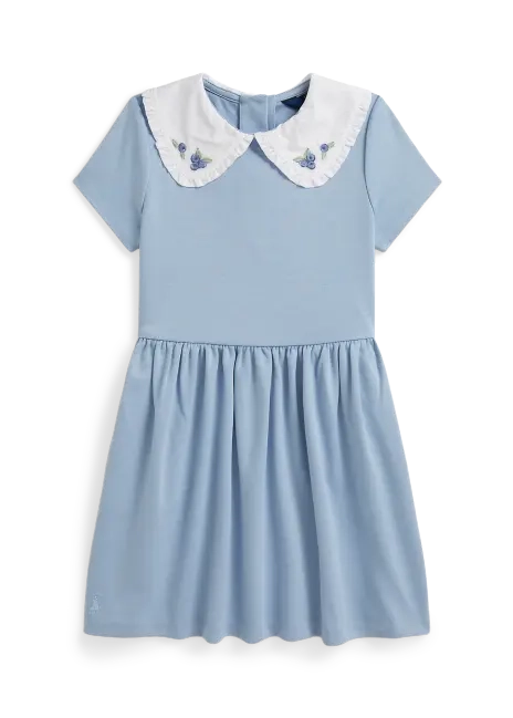 Ralph Lauren Blueberry-Collar Stretch Ponte Dress