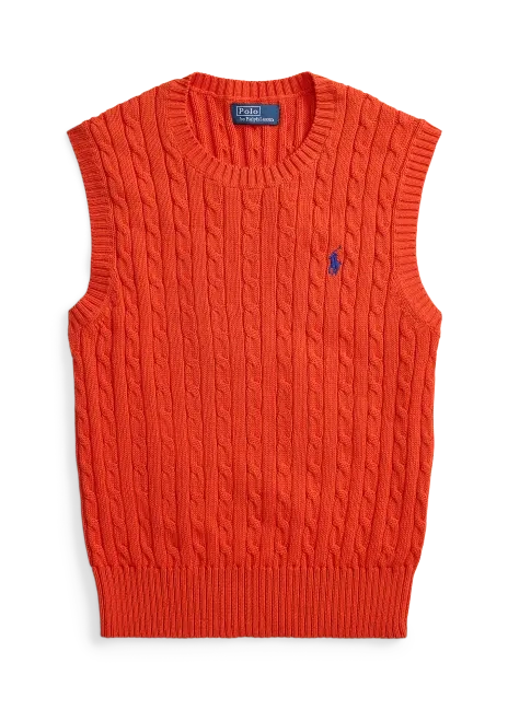 Ralph Lauren Cable-Knit Cotton Sweater Vest