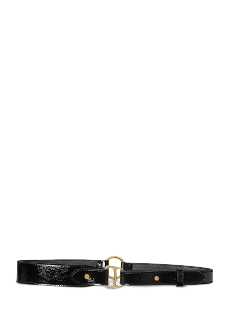 Ralph Lauren Equestrian D-Ring Patent Leather Belt