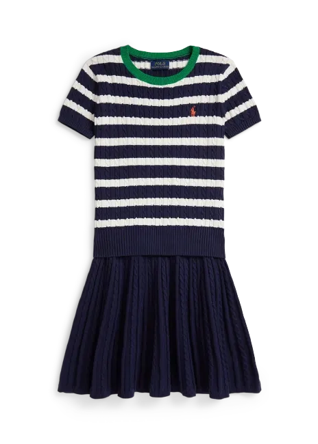 Ralph Lauren Striped Cotton Sweater & Skirt Set