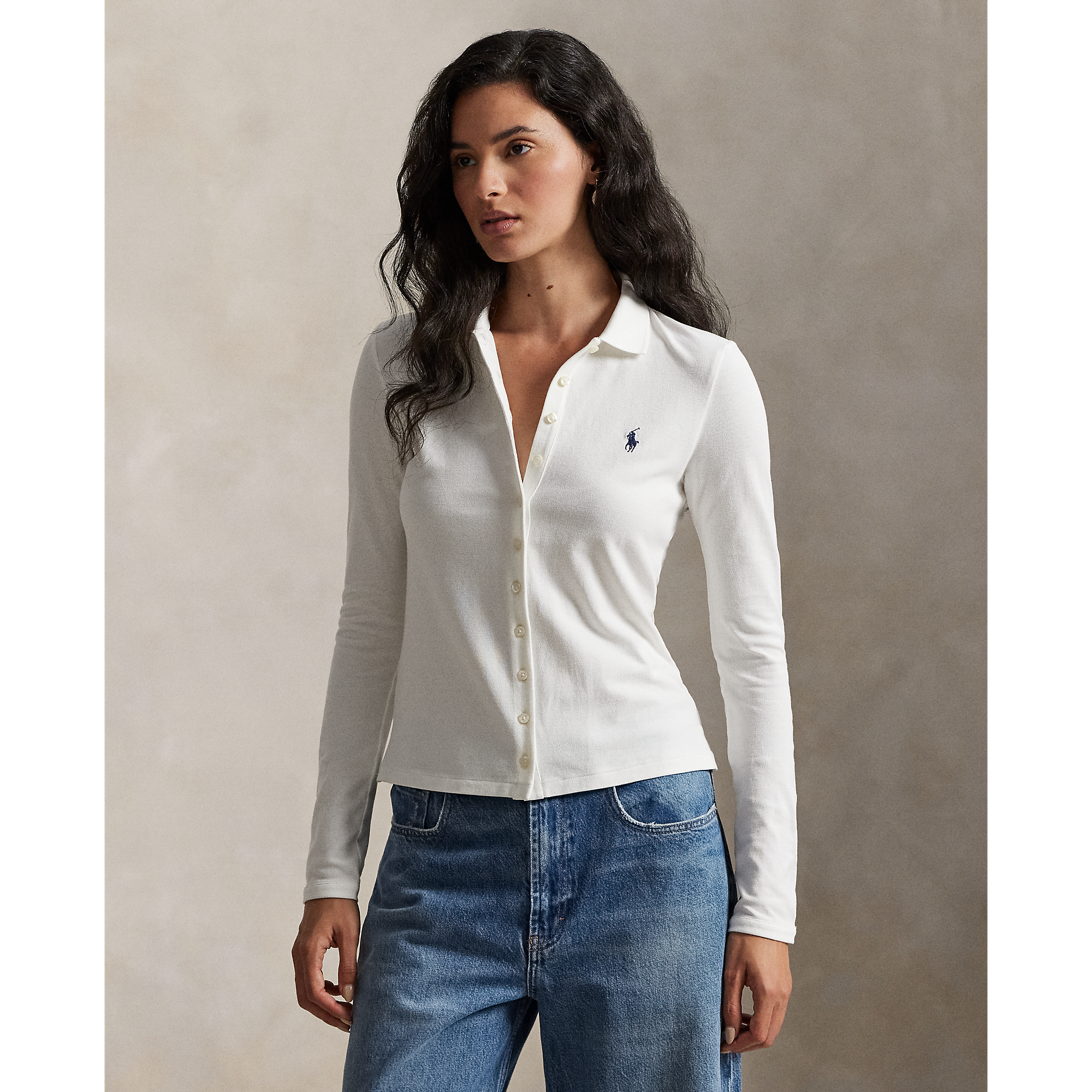 womens ralph lauren white shirt