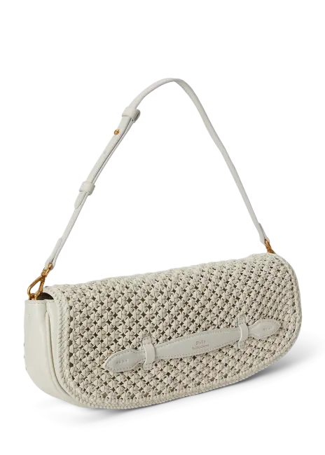 Ralph Lauren Bellport Woven Leather Long-Flap Clutch