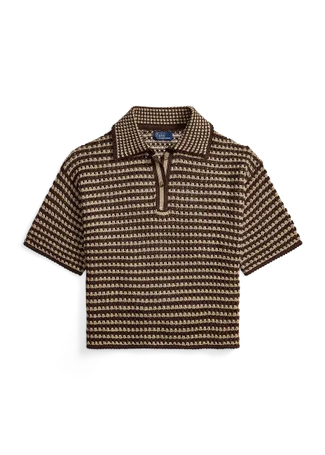 Ralph Lauren Striped Knit Cotton Polo Shirt