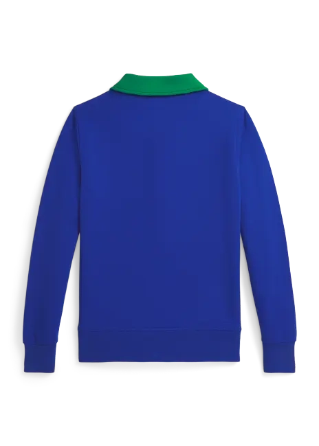 Ralph Lauren Double-Knit Collared Sweatshirt