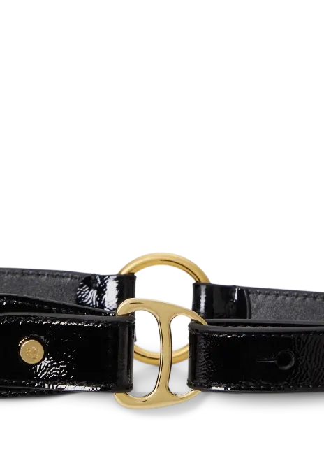 Ralph Lauren Equestrian D-Ring Patent Leather Belt