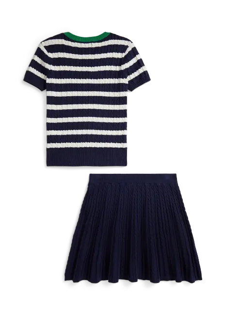 Ralph Lauren Striped Cotton Sweater & Skirt Set