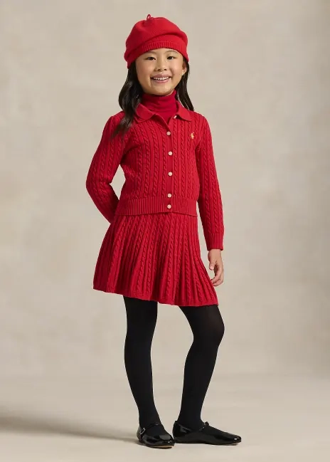 Ralph Lauren Cotton Polo Cardigan & Skirt Set