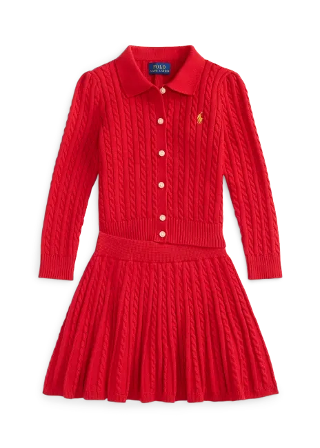 Ralph Lauren Cotton Polo Cardigan & Skirt Set
